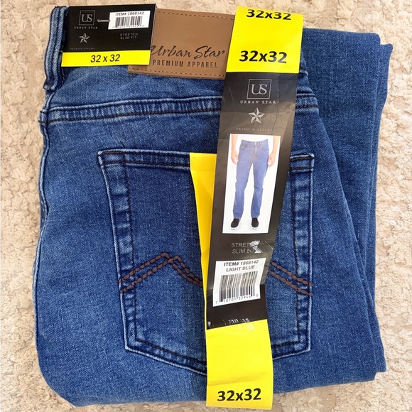 Urban Star Other - Urban Star Men's Slim Fit Jeans - Classic Blue